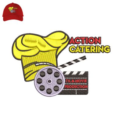 Action Catering Embroidery logo for Cap.