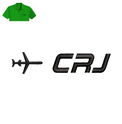 Airplane CRJ Embroidery logo for Polo Shirt.