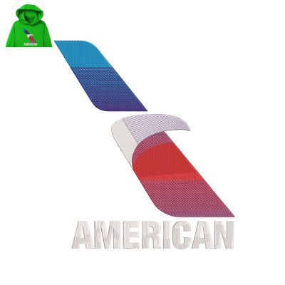 American Airlines Embroidery logo for Hoodie.
