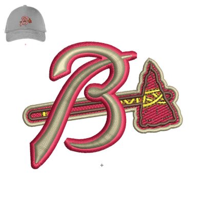 Baseball Braves 3d puff Embroidery logo for Cap.
