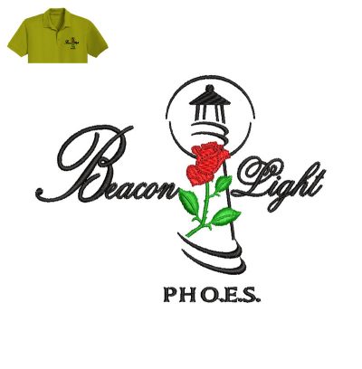 Beacan Light Embroidery logo for Polo Shirt.