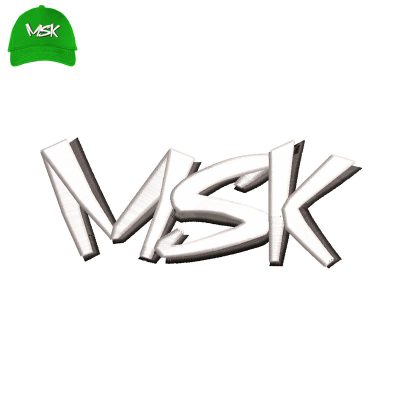 Best MSK 3d puff Embroidery logo for Cap.
