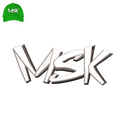 Best MSK 3d puff Embroidery logo for Cap.