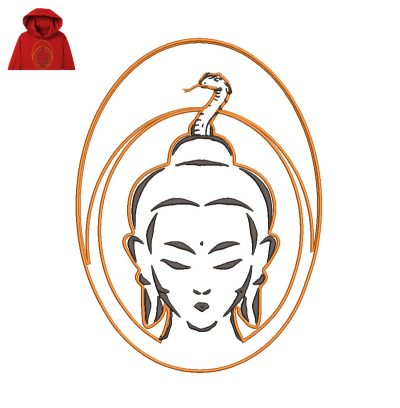 Buddha Face Embroidery logo for Hoodie.