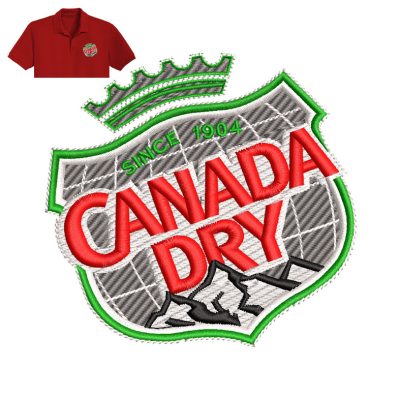 Canada Dry Embroidery logo for polo shirt.