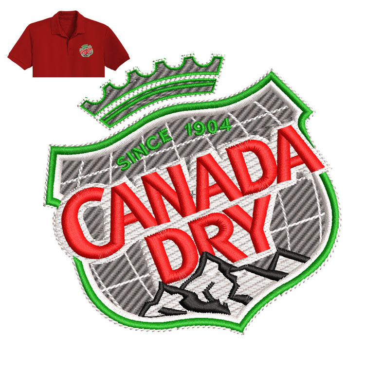 Canada Dry Embroidery logo for polo shirt.