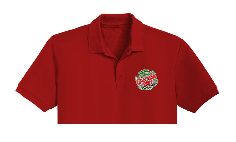 Canada Dry Embroidery logo for polo shirt.