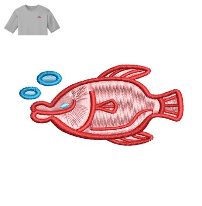 Catch Fish Embroidery logo for T Shirt.