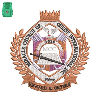 Christ International INC Embroidery logo for Bag.