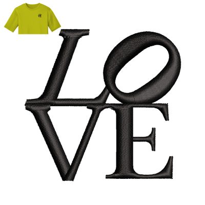 Classic Love Stacked Embroidery logo for T Shirt.