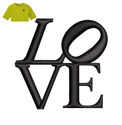 Classic Love Stacked Embroidery logo for T Shirt.