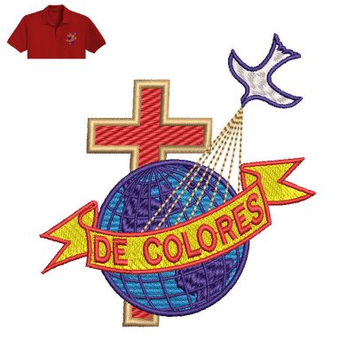 De Colores Embroidery logo for Polo Shirt.