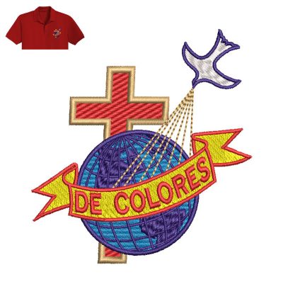 De Colores Embroidery logo for Polo Shirt.