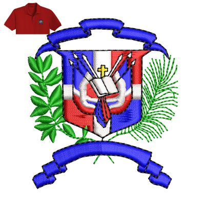 Dominican Republic Embroidery logo for Polo Shirt.