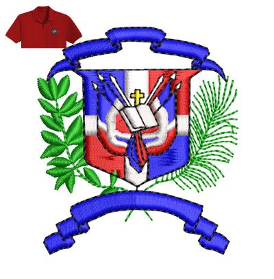 Dominican Republic Embroidery logo for Polo Shirt.