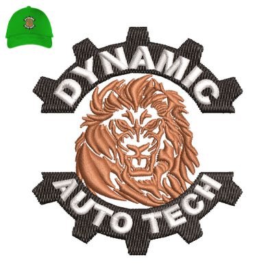 Dynamic Auto Tech Embroidery logo for Cap.