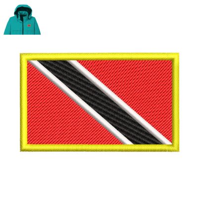 Flag Of Trinidad And Tobago Embroidery logo for Jacket.