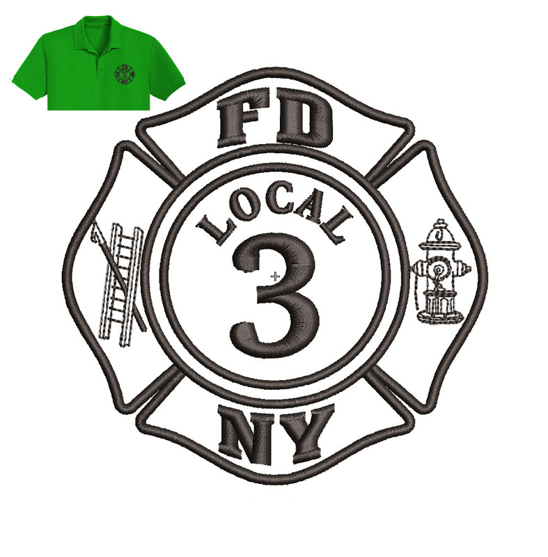 Fire Department Embroidery logo for polo shirt.