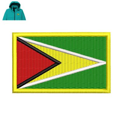Flag Of Guyana Embroidery logo for Jacket.