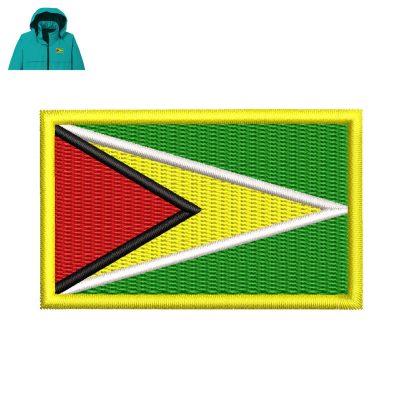 Flag Of Guyana Embroidery logo for Jacket.