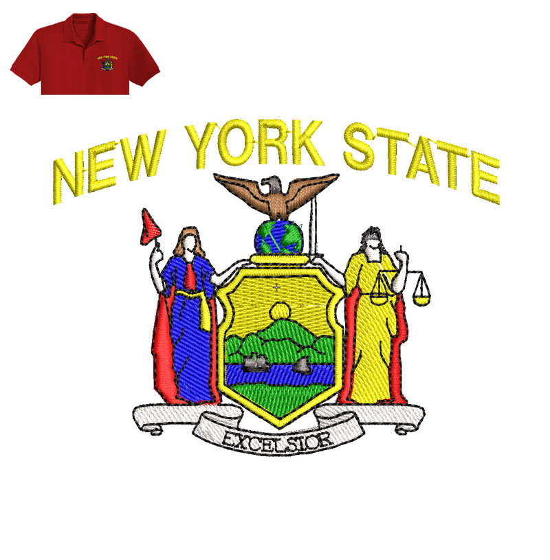 New York State Embroidery logo for polo shirt.