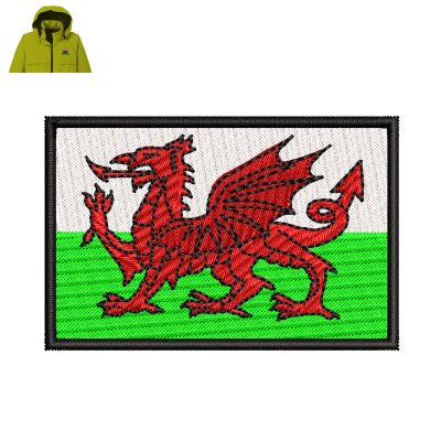 Flag Of Wales Embroidery logo for Jacket.