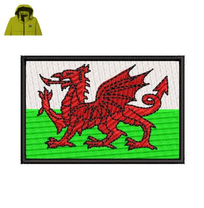Flag Of Wales Embroidery logo for Jacket.