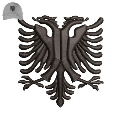 Flag of Albania 3d puff Embroidery logo for Cap.