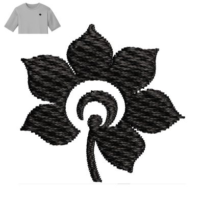 Flower Embroidery logo for T Shirt.