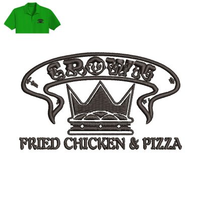 Fried Chicken Pizza Embroidery logo for Polo Shirt.