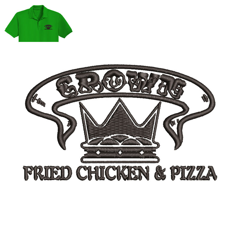 Fried Chicken Pizza Embroidery logo for Polo Shirt.