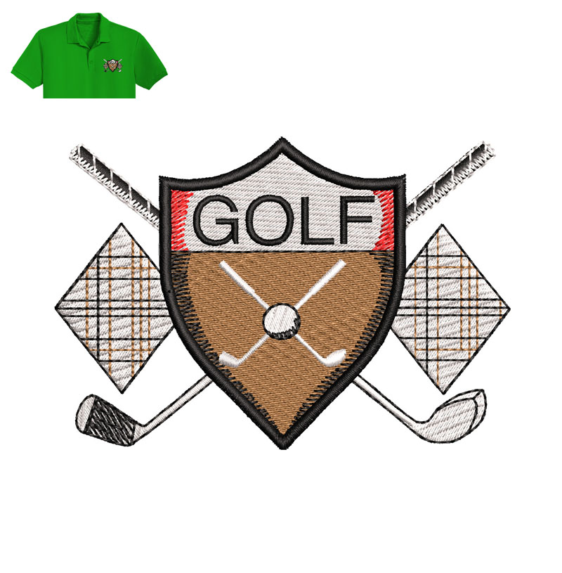 Golp Embroidery logo for polo shirt.