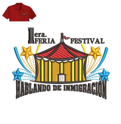 Havlando De Inmigracion Embroidery logo for Polo Shirt.