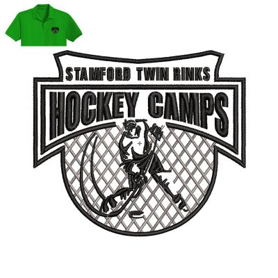 Hockey Camps Embroidery logo for polo shirt.