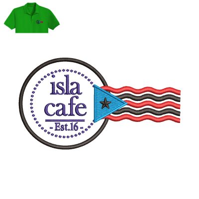 Islacafebx Embroidery logo for Polo Shirt.