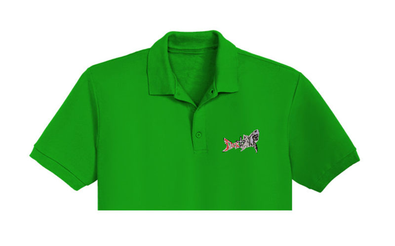 Jack Attack Fish Embroidery logo for polo shirt.
