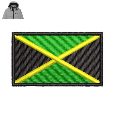 Jamaica Flag Embroidery logo for Jacket.