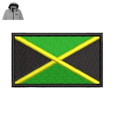 Jamaica Flag Embroidery logo for Jacket.