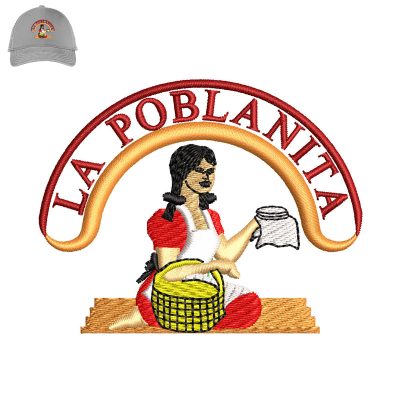 La Poblanita Embroidery logo for Cap.