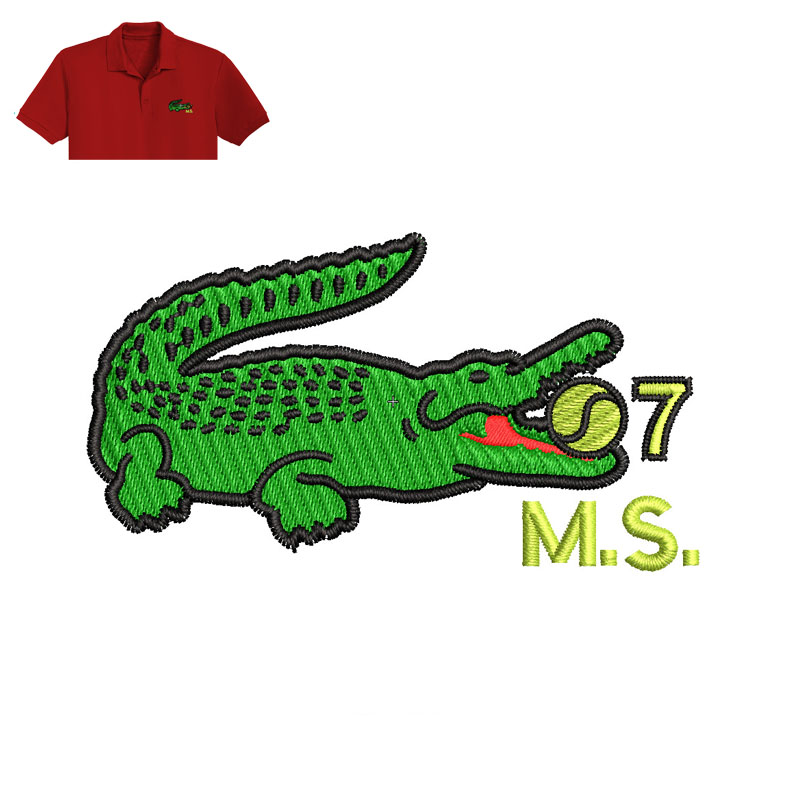 Lacoste Embroidery logo for polo shirt.
