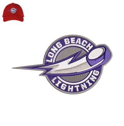 Long Beach Lightning Embroidery logo for Cap.