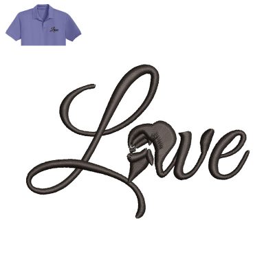 Love Embroidery logo for Polo Shirt.