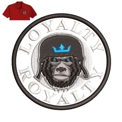 Loyalty Royalty Embroidery logo for Polo Shirt.