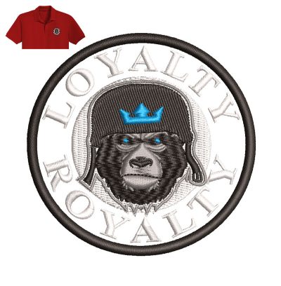 Loyalty Royalty Embroidery logo for Polo Shirt.