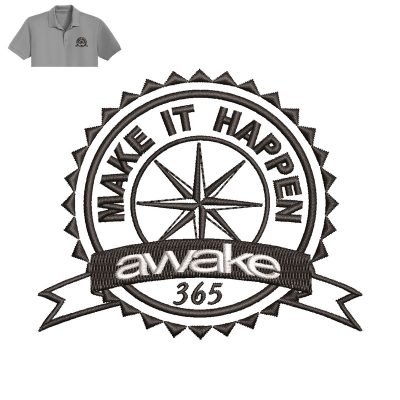 Make It Happen Embroidery logo for Polo Shirt.