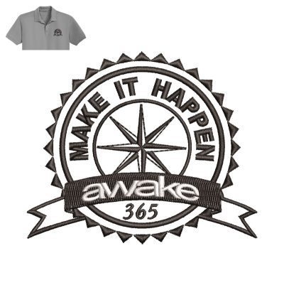 Make It Happen Embroidery logo for Polo Shirt.