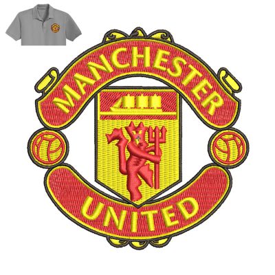 Manchester United Embroidery logo for polo shirt.