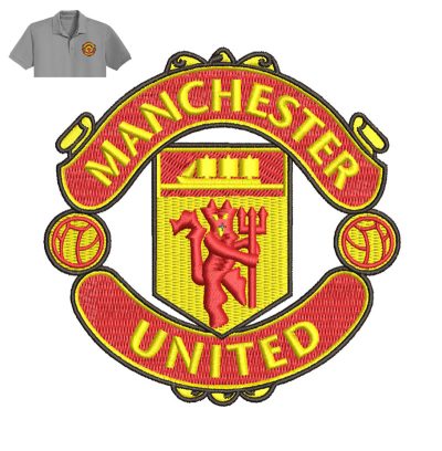 Manchester United Embroidery logo for polo shirt.