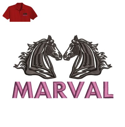 Marval Embroidery logo for Polo Shirt.