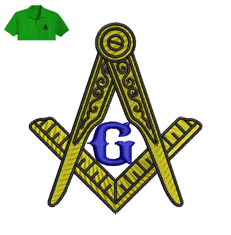 Masonic Embroidery logo for Polo Shirt.